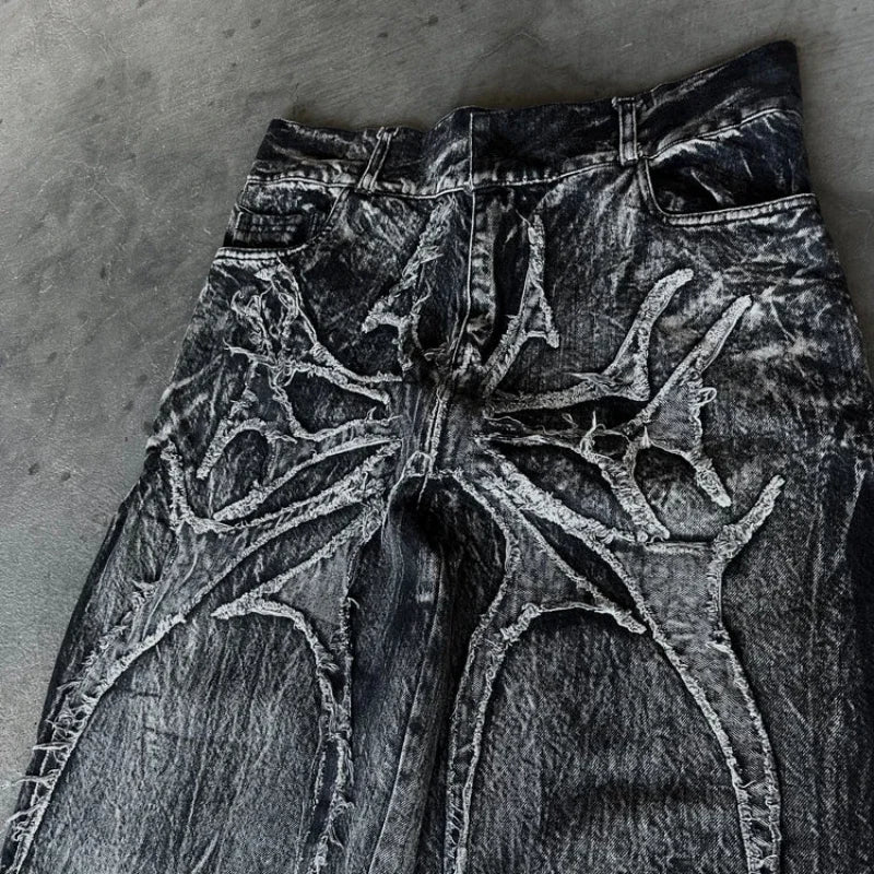 Gothic Retro Oversized Baggy Fit Unisex Mopping Pants Y2K Phantom Jeans|オーバーサイズバギーパンツ