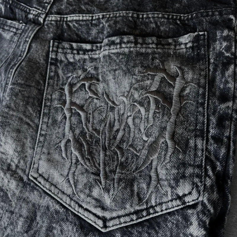 Gothic Retro Oversized Baggy Fit Unisex Mopping Pants Y2K Phantom Jeans|オーバーサイズバギーパンツ