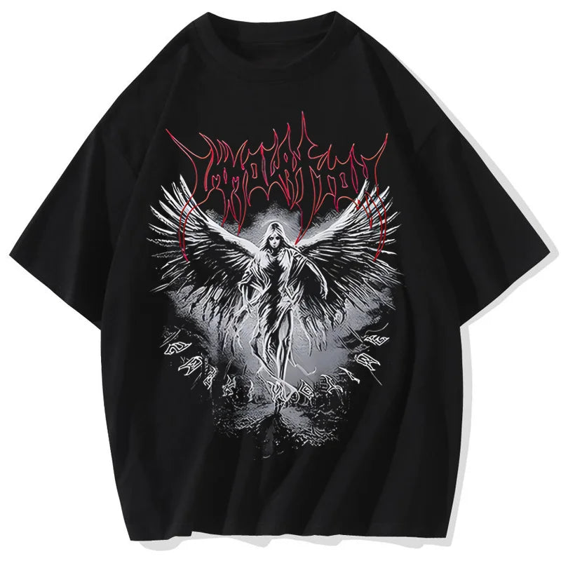 Y2k T-shirt Gothic Punk Style Men T Shirt Clothes Harajuku Oversized Top|Harajuku Gothic T-shirt
