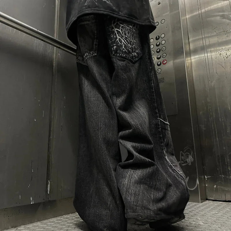 Gothic Retro Oversized Baggy Fit Unisex Mopping Pants Y2K Phantom Jeans｜オーバーサイズバギーパンツ