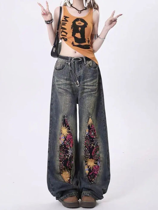 Firework Beads Straight Denim｜ファイヤーワークビーズストレートデニム